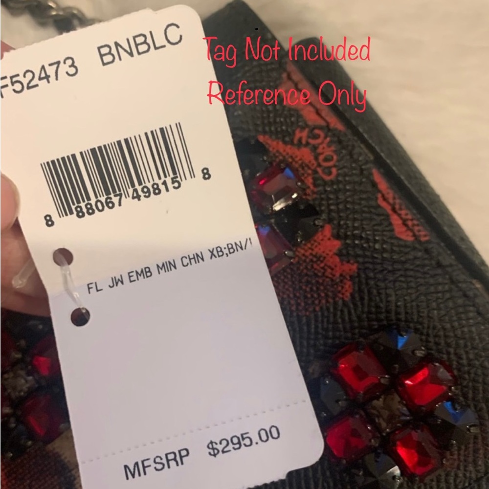 COACH Jewel Embellished Leather Floral Print Mini Convertible Crossbody Bag - Picture 15 of 15